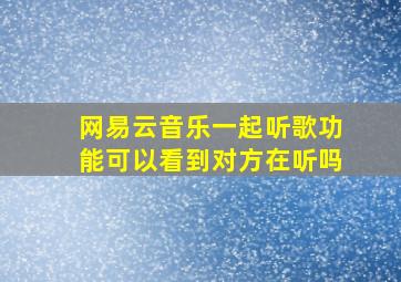 网易云音乐一起听歌功能可以看到对方在听吗