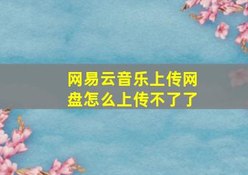 网易云音乐上传网盘怎么上传不了了