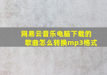 网易云音乐电脑下载的歌曲怎么转换mp3格式