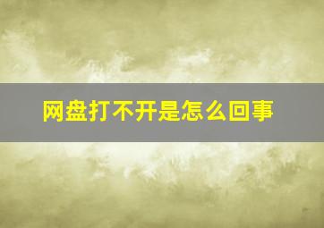 网盘打不开是怎么回事