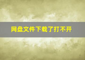 网盘文件下载了打不开