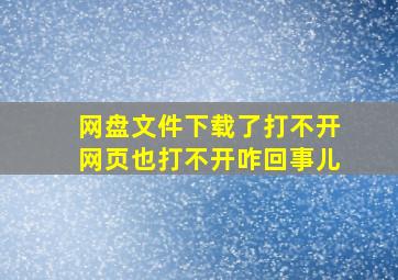 网盘文件下载了打不开网页也打不开咋回事儿