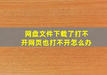 网盘文件下载了打不开网页也打不开怎么办