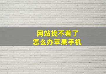 网站找不着了怎么办苹果手机