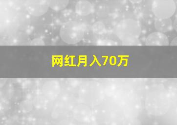 网红月入70万