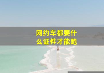 网约车都要什么证件才能跑