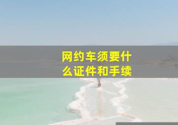 网约车须要什么证件和手续