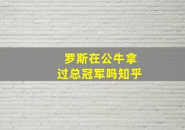 罗斯在公牛拿过总冠军吗知乎