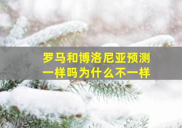 罗马和博洛尼亚预测一样吗为什么不一样