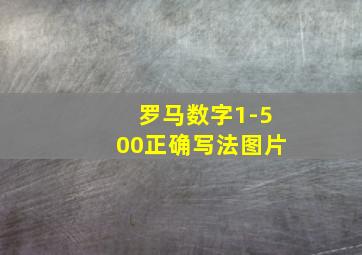 罗马数字1-500正确写法图片