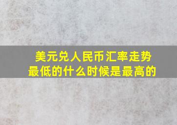 美元兑人民币汇率走势最低的什么时候是最高的