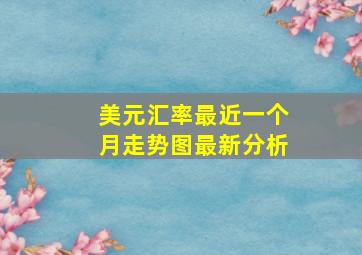 美元汇率最近一个月走势图最新分析