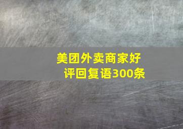 美团外卖商家好评回复语300条