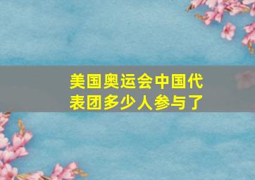 美国奥运会中国代表团多少人参与了