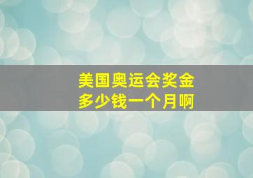 美国奥运会奖金多少钱一个月啊