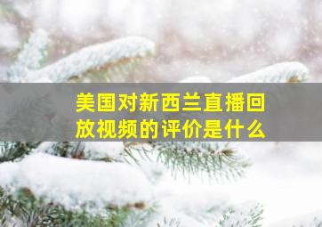 美国对新西兰直播回放视频的评价是什么