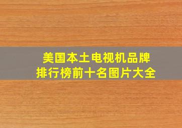 美国本土电视机品牌排行榜前十名图片大全