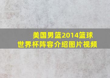 美国男篮2014篮球世界杯阵容介绍图片视频