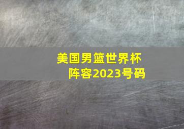 美国男篮世界杯阵容2023号码