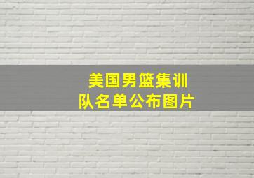 美国男篮集训队名单公布图片