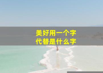 美好用一个字代替是什么字