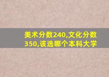 美术分数240,文化分数350,该选哪个本科大学