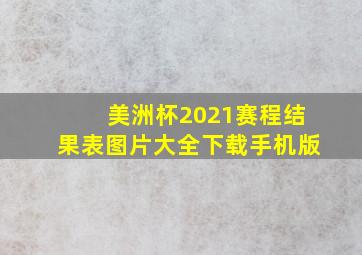 美洲杯2021赛程结果表图片大全下载手机版