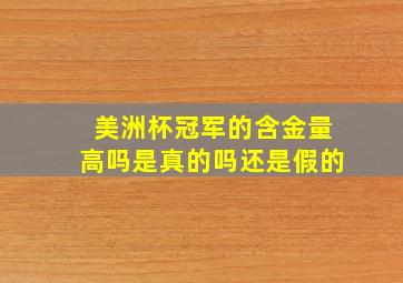 美洲杯冠军的含金量高吗是真的吗还是假的