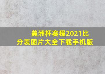 美洲杯赛程2021比分表图片大全下载手机版