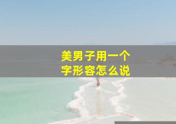 美男子用一个字形容怎么说