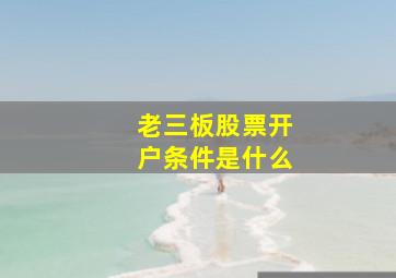 老三板股票开户条件是什么