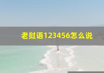 老挝语123456怎么说