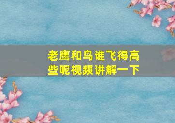 老鹰和鸟谁飞得高些呢视频讲解一下