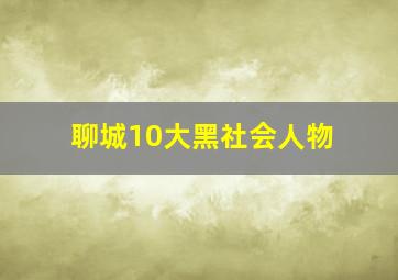 聊城10大黑社会人物