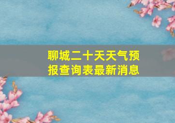 聊城二十天天气预报查询表最新消息