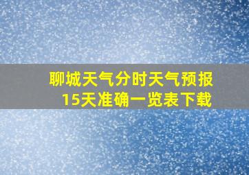 聊城天气分时天气预报15天准确一览表下载