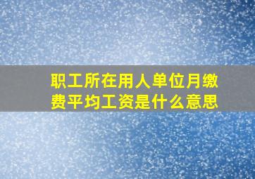 职工所在用人单位月缴费平均工资是什么意思