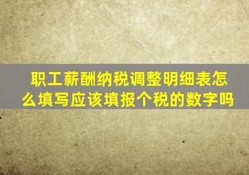 职工薪酬纳税调整明细表怎么填写应该填报个税的数字吗