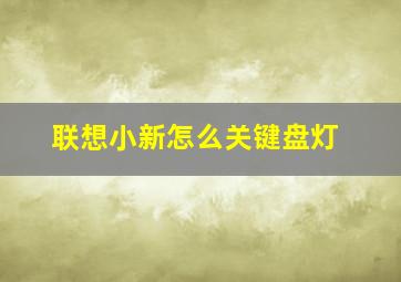 联想小新怎么关键盘灯