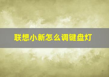 联想小新怎么调键盘灯