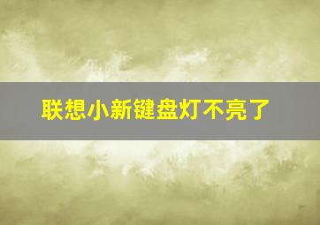 联想小新键盘灯不亮了