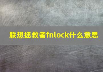 联想拯救者fnlock什么意思