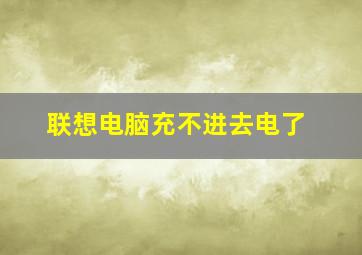 联想电脑充不进去电了