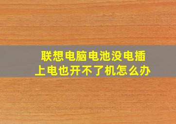 联想电脑电池没电插上电也开不了机怎么办