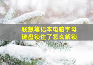 联想笔记本电脑字母键盘锁住了怎么解锁