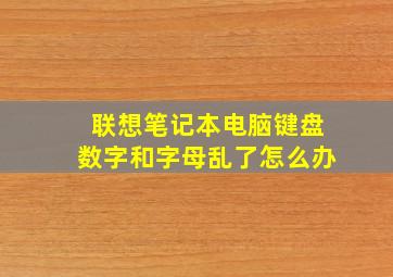 联想笔记本电脑键盘数字和字母乱了怎么办