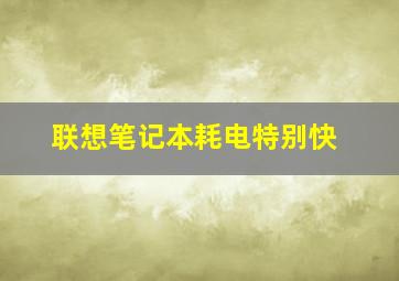 联想笔记本耗电特别快