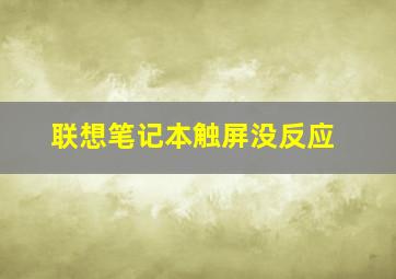 联想笔记本触屏没反应