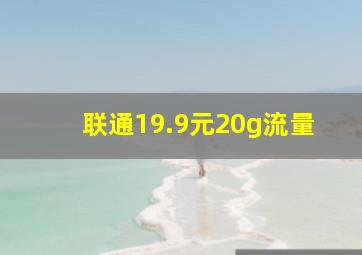 联通19.9元20g流量