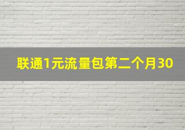 联通1元流量包第二个月30